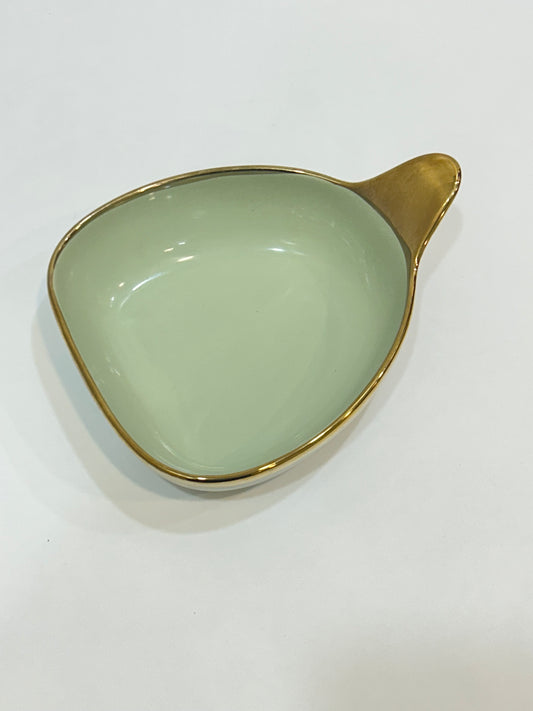 Green Serving Bowl with Handle